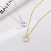Ig Style Simple Style Round Stainless Steel Plating Inlay Zircon White Gold Plated Gold Plated Pendant Necklace