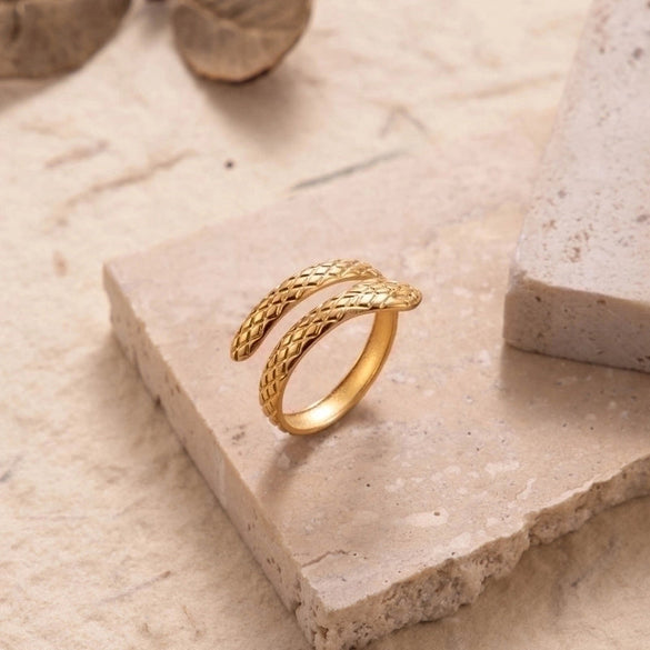 Ins Style Simple Style Leaf Solid Color Stainless Steel Plating Hollow Out 18k Gold Plated Open Ring