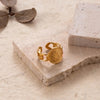 Ins Style Simple Style Leaf Solid Color Stainless Steel Plating Hollow Out 18k Gold Plated Open Ring