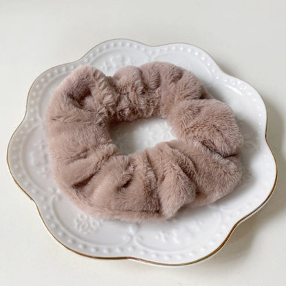 Korean Autumn And Winter Cute Imitation Rabbit Velvet Hair Ring Soft Warm Furry Hair Rope Large Intestine Ring Hair Rope Accessories Women