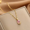 Lady Animal Flower Artificial Pearl Titanium Steel Copper Plating Inlay Zircon Pendant Necklace