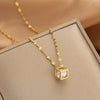 Lady Animal Flower Artificial Pearl Titanium Steel Copper Plating Inlay Zircon Pendant Necklace