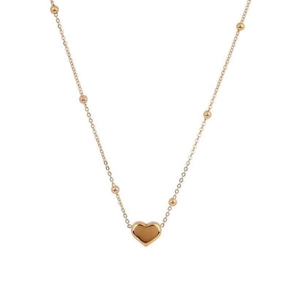 Love Titanium Steel Female Fashion Trend Simple Ball Clavicle Chain Necklace