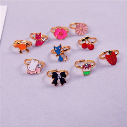 Children's Ring Set Alloy Girl Exquisite Ring Adjustable 36 Pieces