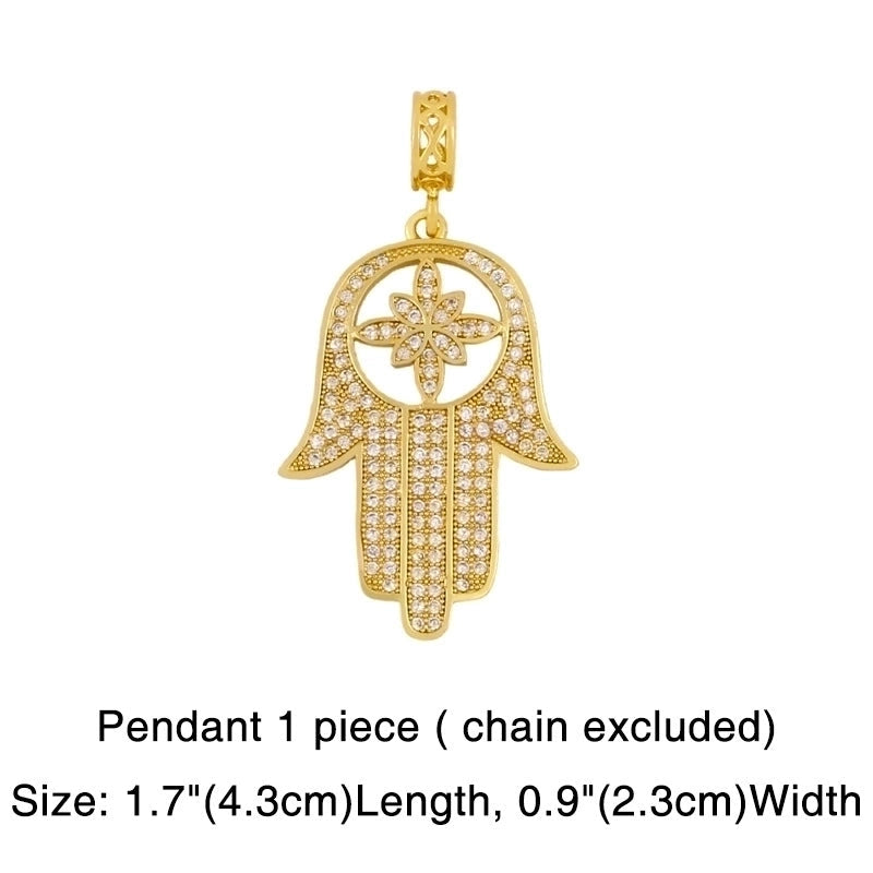 Necklace Thick Chain Necklace Rainbow Pendant Necklace Colorful Zircon Hiphop Necklace Wholesale