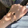 New Black And White Shells Contrast Color Double-layer Titanium Steel Women's Bracelet