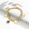 New Black And White Shells Contrast Color Double-layer Titanium Steel Women's Bracelet