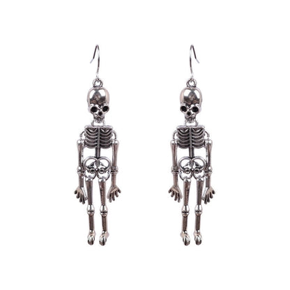 New Halloween Punk Style Skull Pendant Ear Hook Earrings