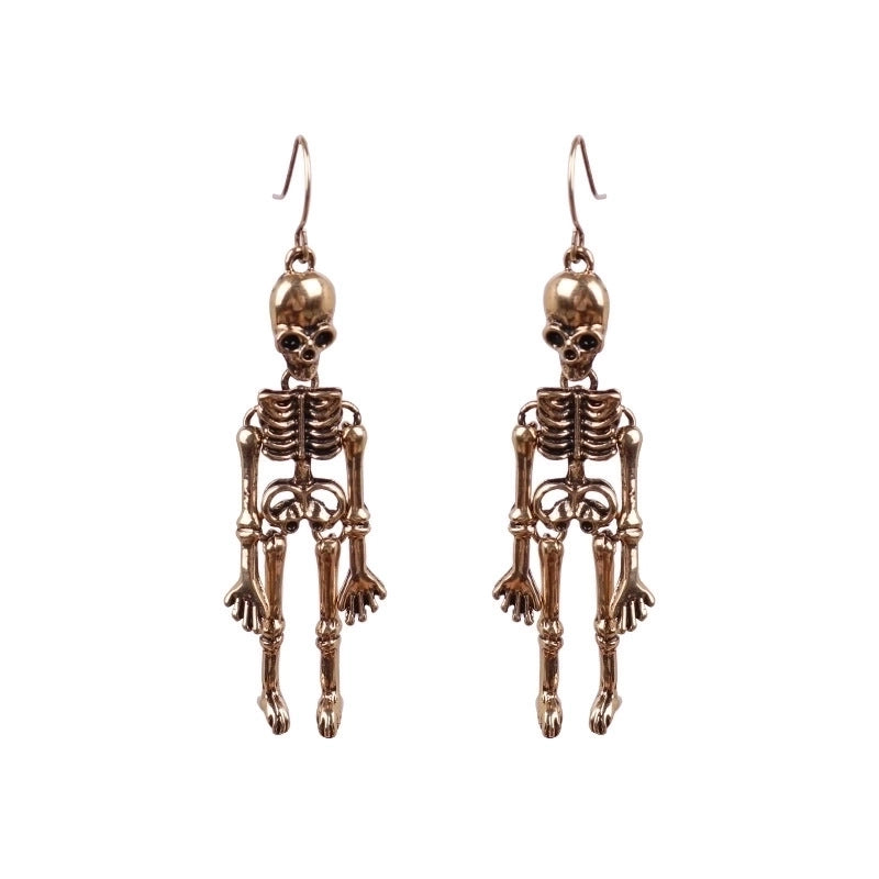 New Halloween Punk Style Skull Pendant Ear Hook Earrings