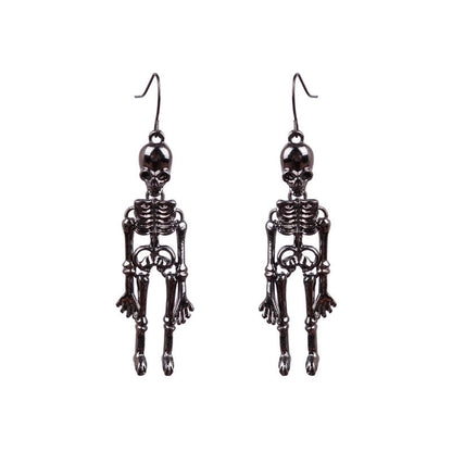 New Halloween Punk Style Skull Pendant Ear Hook Earrings