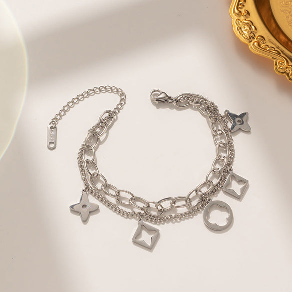 Women Geometric Titanium Steel 18K Gold Plated Bracelets