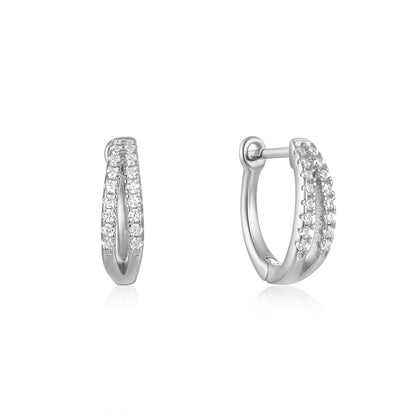 1 Pair Simple Style Geometric Plating Sterling Silver Hoop Earrings