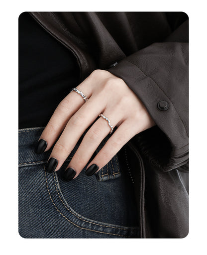 Sterling Silver Simple Style Irregular Plating Open Rings