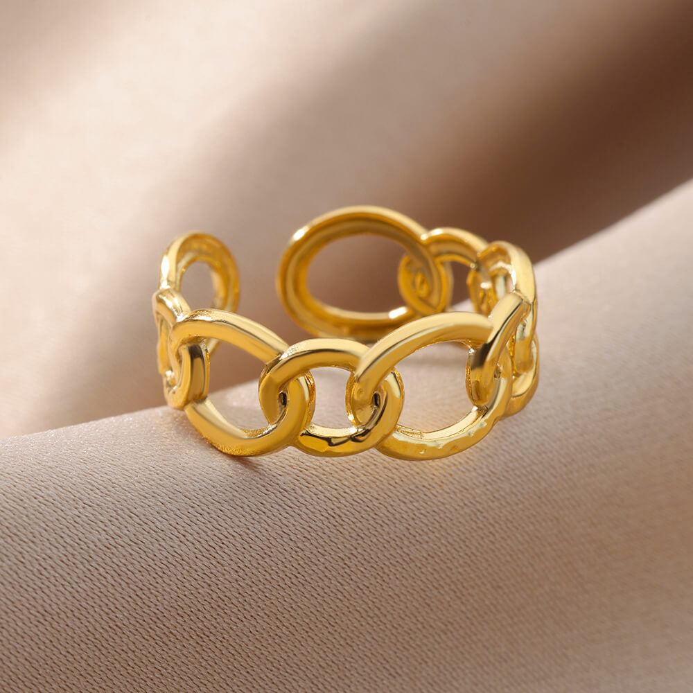 Wholesale Jewelry Simple Style Geometric Round Heart Shape 304 Stainless Steel 18K Gold Plated Plating Open Rings