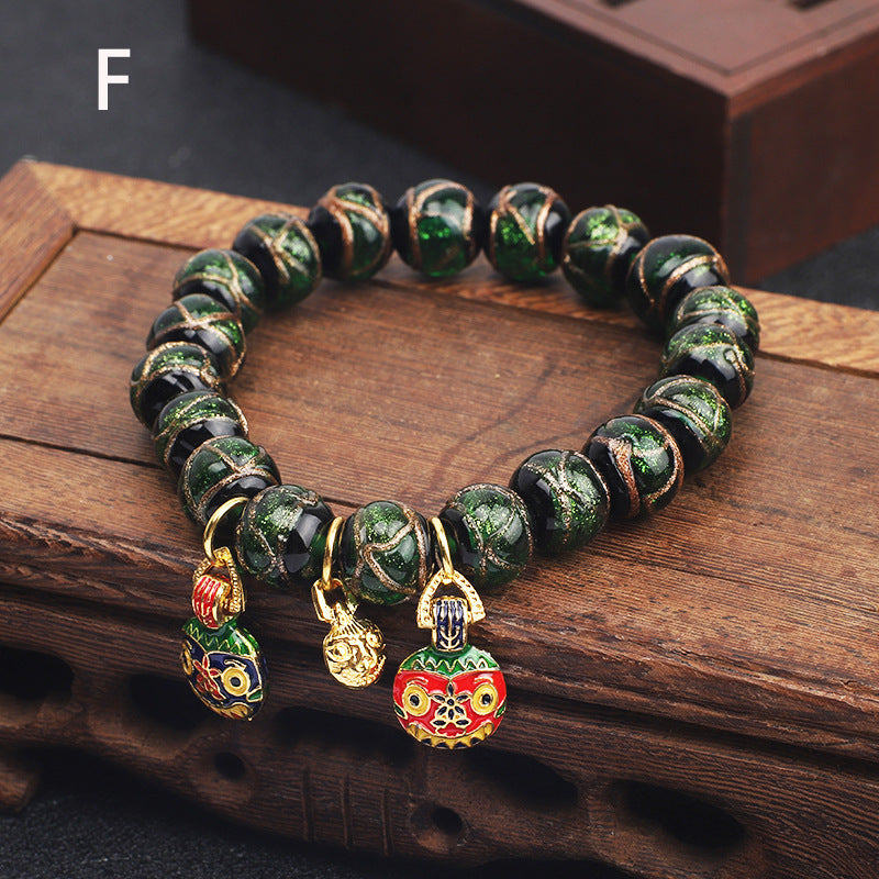 Chinoiserie Geometric Glass Beaded Unisex Bracelets