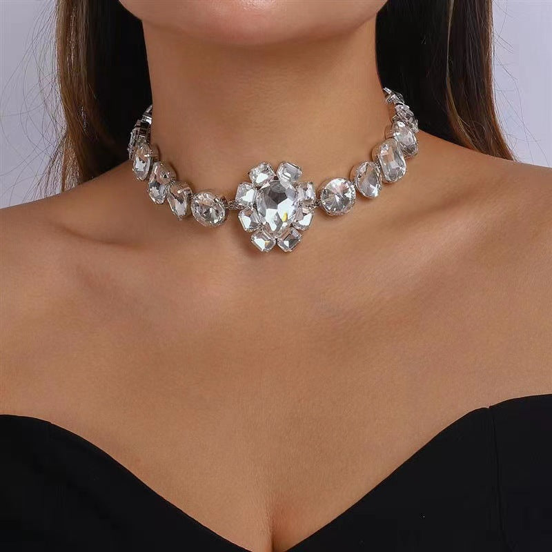 Wholesale Jewelry Exaggerated Luxurious Geometric Alloy Rhinestones Choker