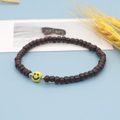 Simple Style Yellow Smiley Face Beaded Rice Bead Bracelet Wholesale Jewelry Gooddiy