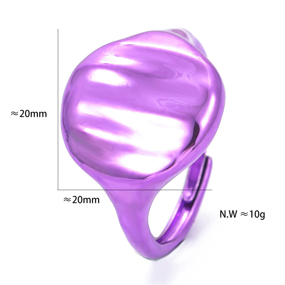 Fashion Solid Color Copper Plating Rings 1 Piece