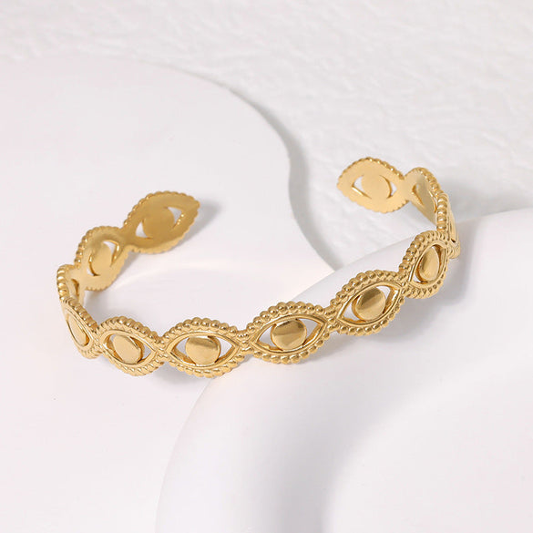Expressive Eye Stainless Steel Electroplating Bangles