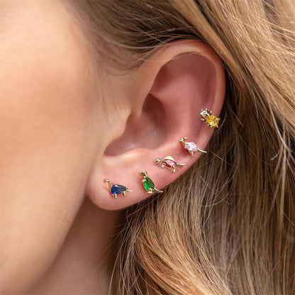 Streetwear Animal Fruit Brass Gem Ear Studs 1 Piece