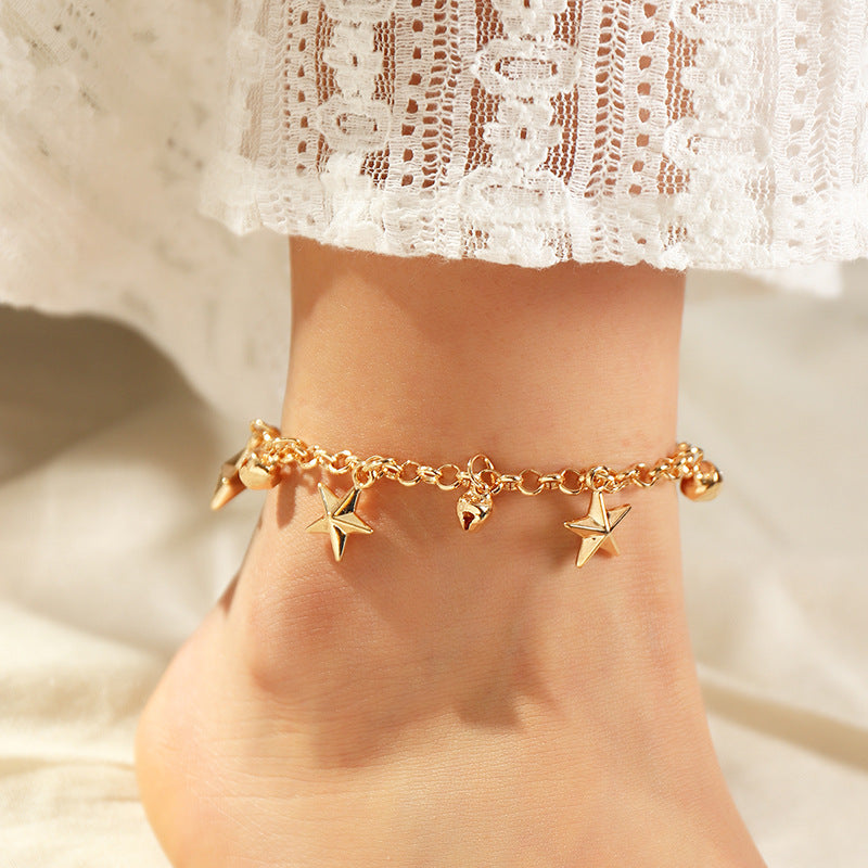 Simple Shell Starfish Diamond Anklet Wholesale