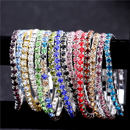 Simple Style Geometric Crystal Rhinestone Gem Bracelets