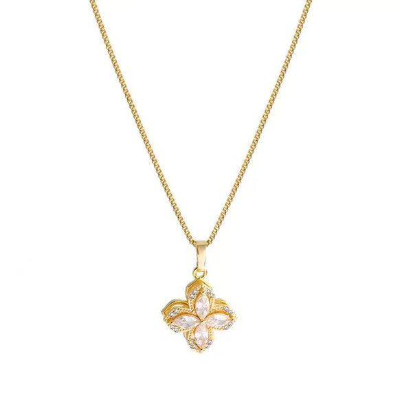 Natural Heart Letter Text Number Titanium Steel 18K Gold Plated Necklaces
