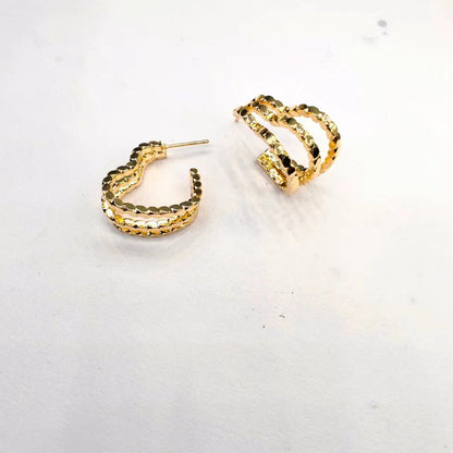 1 Pair Simple Style Heart Shape Plating Metal Ear Studs