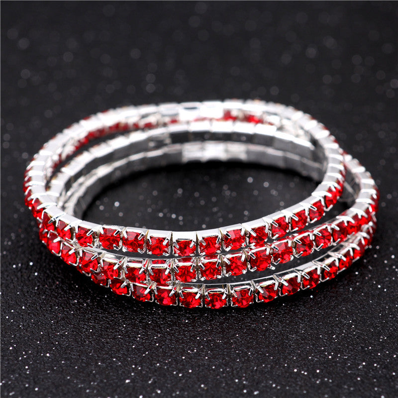 Simple Style Geometric Crystal Rhinestone Gem Bracelets