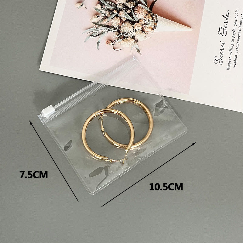 Spot wholesale transparent jewelry earrings jewelry bag necklace bracelet jewelry packaging zipper bag dust-proof sub-packaging storage