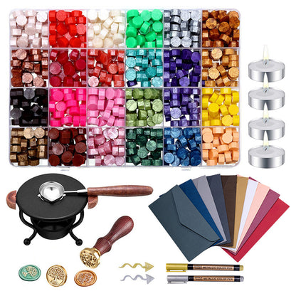 Fire paint wax grains full set gift box set wine jar sealing envelope sticker fire paint sealing wax engraving exquisite fire paint seal