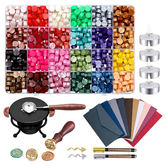 Fire paint wax grains full set gift box set wine jar sealing envelope sticker fire paint sealing wax engraving exquisite fire paint seal