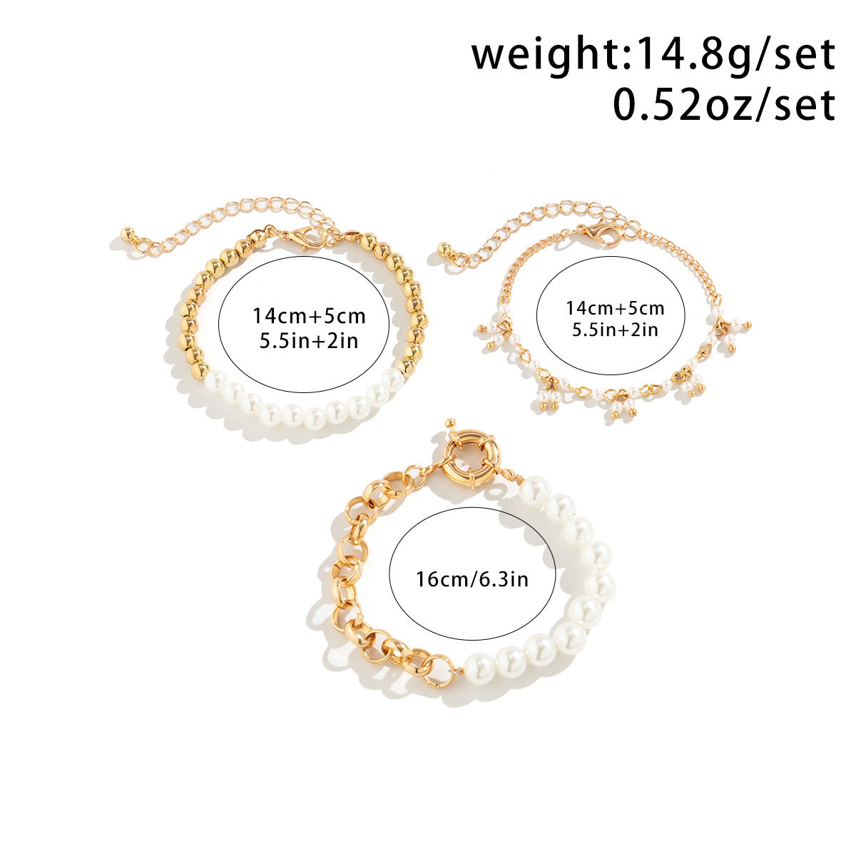 Lady Heart Shape Imitation Pearl Alloy Wholesale Bracelets