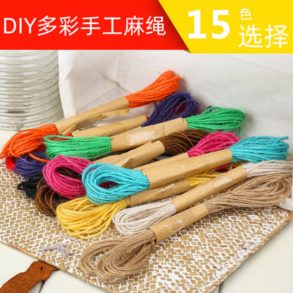 Color hemp rope 3 strands 1.5mm/2mm 10m photo wall special hemp rope DIY hand-woven hemp rope decorative rope