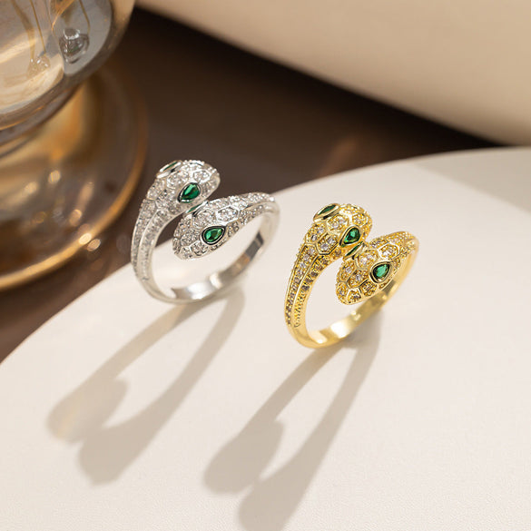 Moderate Luxury Round Geometric Titanium Steel 18K Gold Plated Rings