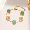 Moderate Luxury Geometric Titanium Steel 18K Gold Plated Necklaces