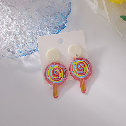 Korean Hand-painted Acrylic Stick Candy Color Earring