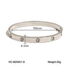 IG Style Inlay Round Stainless Steel Zircon PVD 18K Gold Bangle