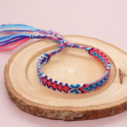 Bohemian Geometric Color Block Rope Tassel Women's Bracelets