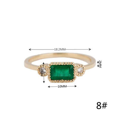 Retro Classic Green Zircon Copper Ring Wholesale Gooddiy