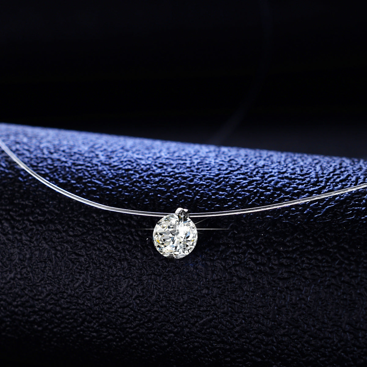 Simple Style Round Sterling Silver Inlay Moissanite Pendant Necklace