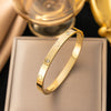 Ellipse Titanium Steel 18K Gold Plated Bangles