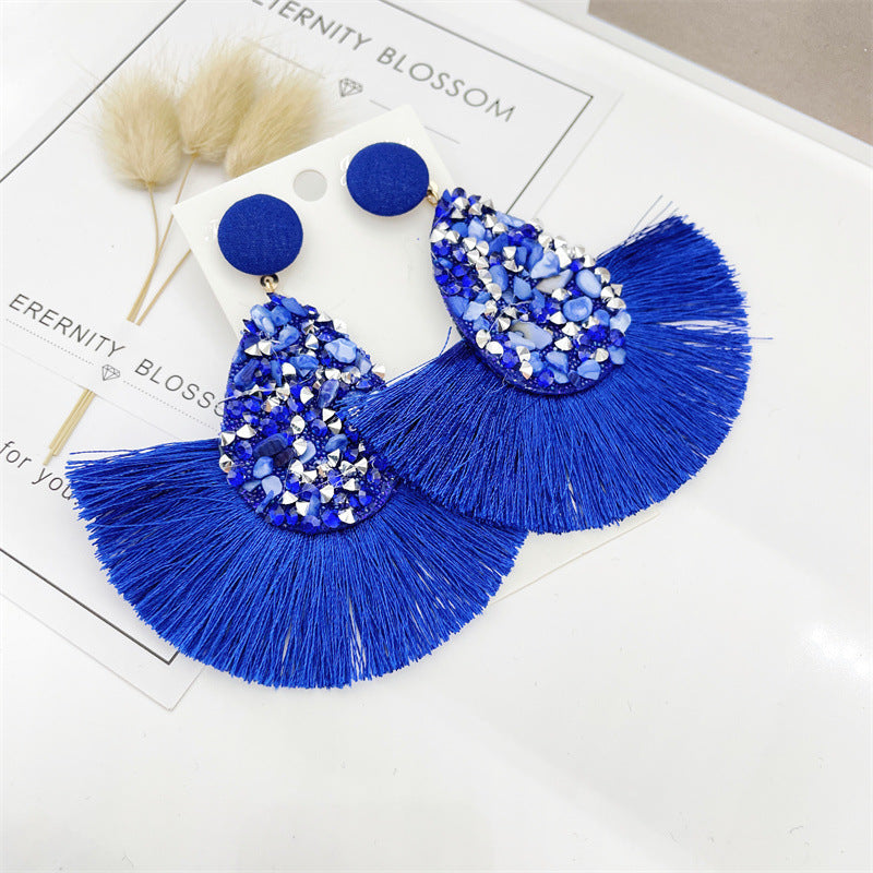 Exaggerated Geometric Alloy Tassel Women's Drop Earrings