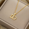 Moderate Luxury Letter Text Number Titanium Steel 18K Gold Plated Necklaces