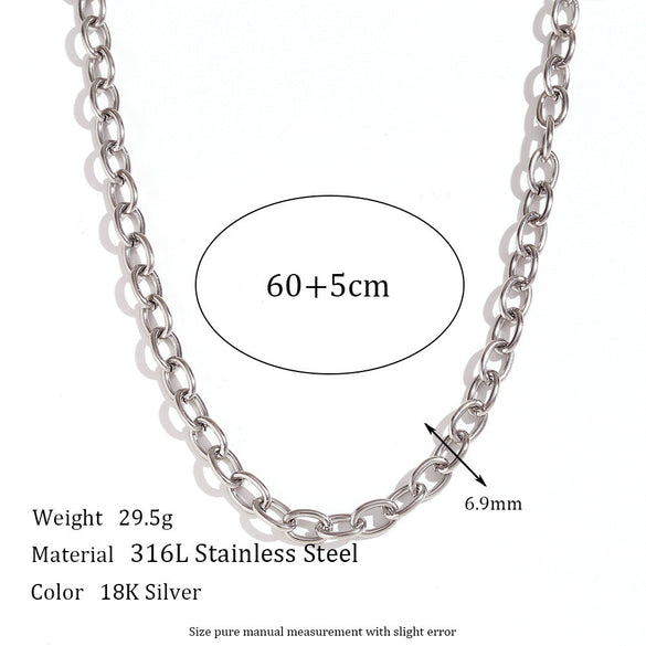 Minimalist Stripe Geometric Stainless Steel Electroplating Necklaces