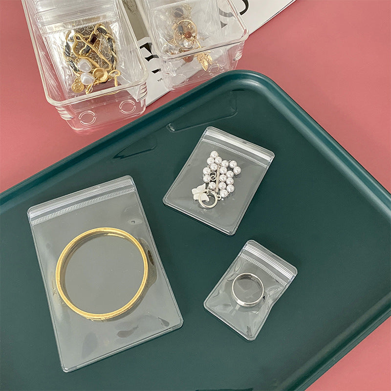 Pack of 10 wholesale PVC transparent jewelry bags, bracelets, earrings, studs, necklaces, storage bags, rings, trinkets, storage.