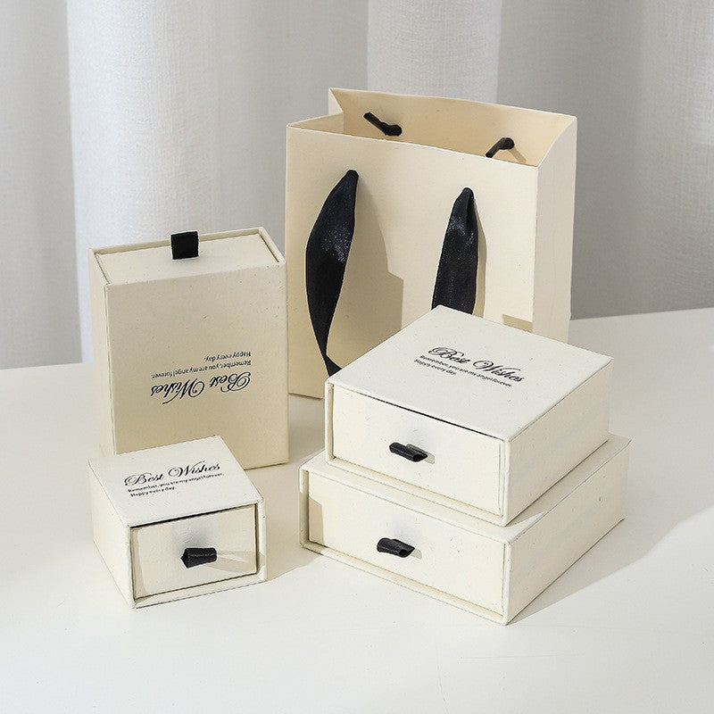 Dadi White Jewelry Packaging Box High-end ins Fengtiandi Cover Special Paper, Jewelry Drawer Box Spot Wholesale