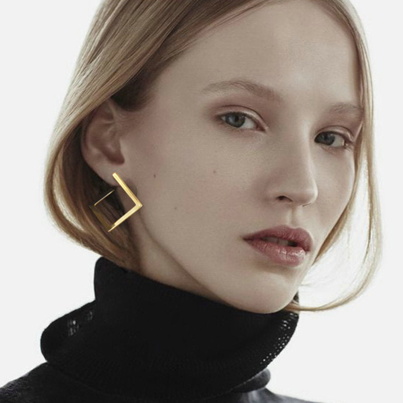 Geometric Plating Stainless Steel No Inlaid Gold Plated Earrings