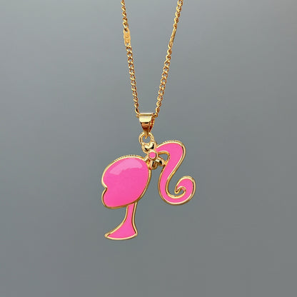 Wholesale Simple Style Classic Style Cartoon Character Stainless Steel Inlay Zircon Pendant Necklace