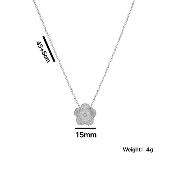Chic Snowflake Flower Titanium Steel 18K Gold Plated Necklaces